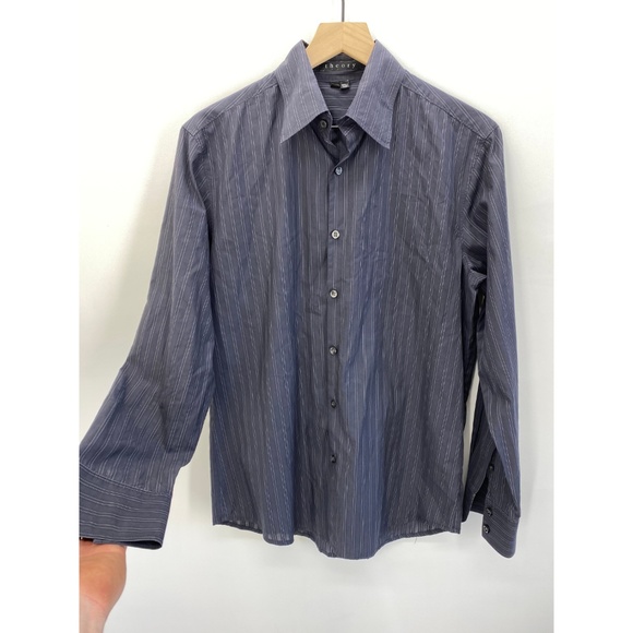 Theory Men's Long Sleeve Button Down Striped Shirt - Picture 2 of 8